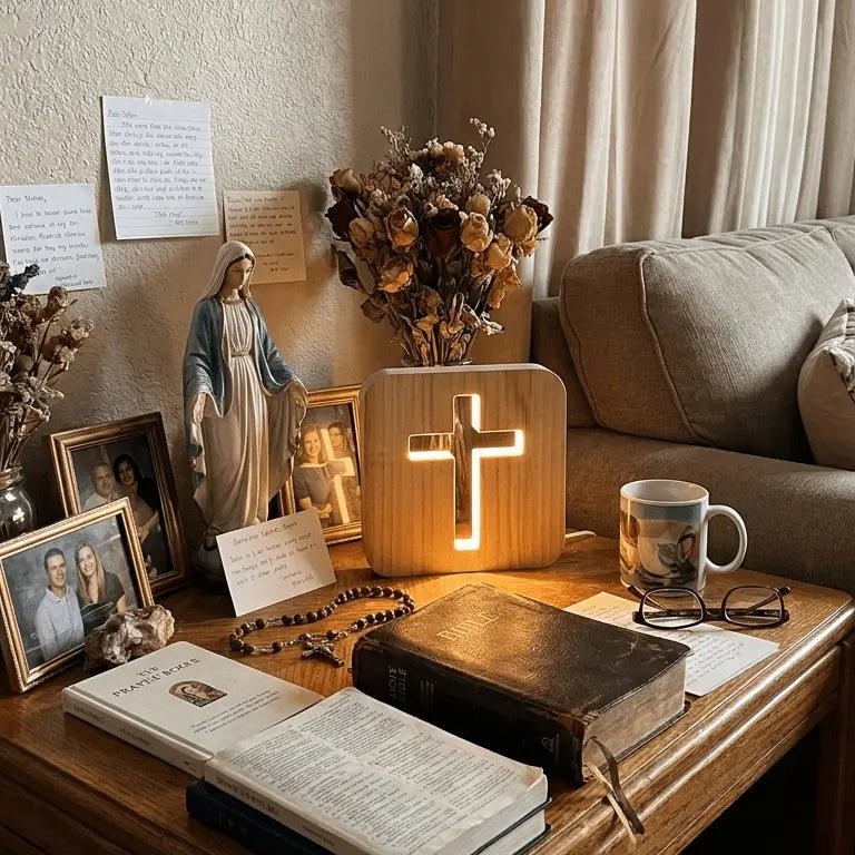 Lumen - Wooden Cross Lamp - Feylona