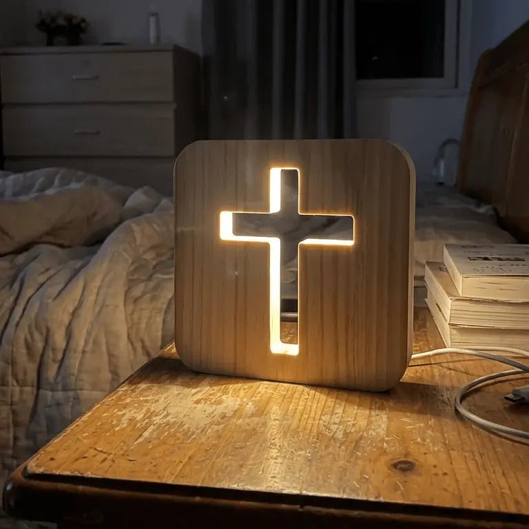Lumen - Wooden Cross Lamp - Feylona