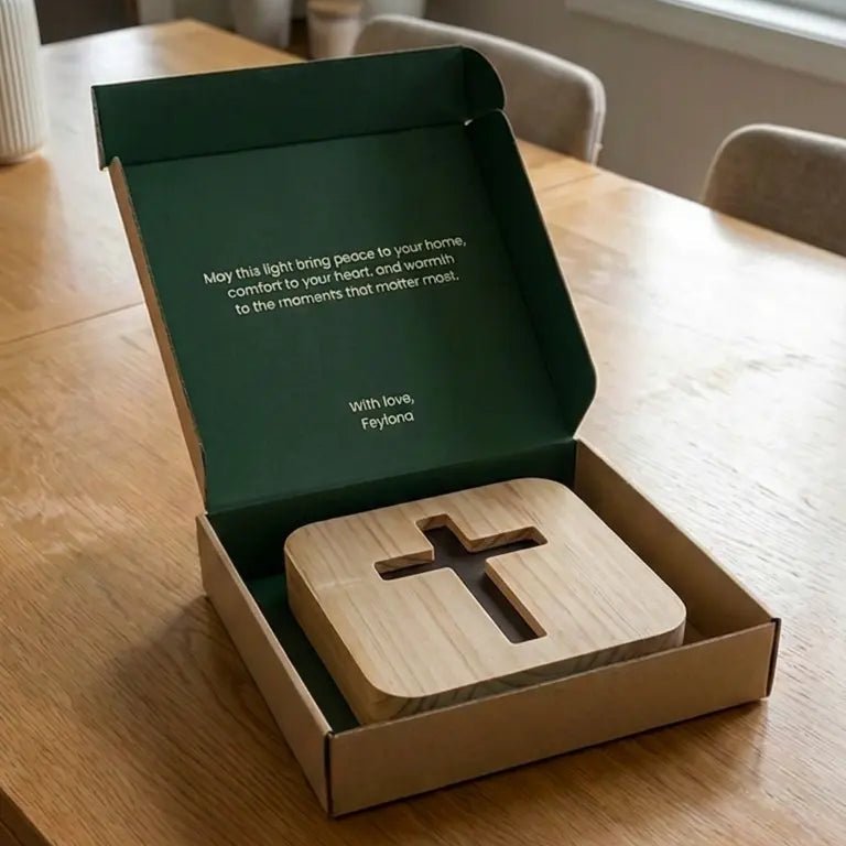 Lumen - Wooden Cross Lamp - Feylona